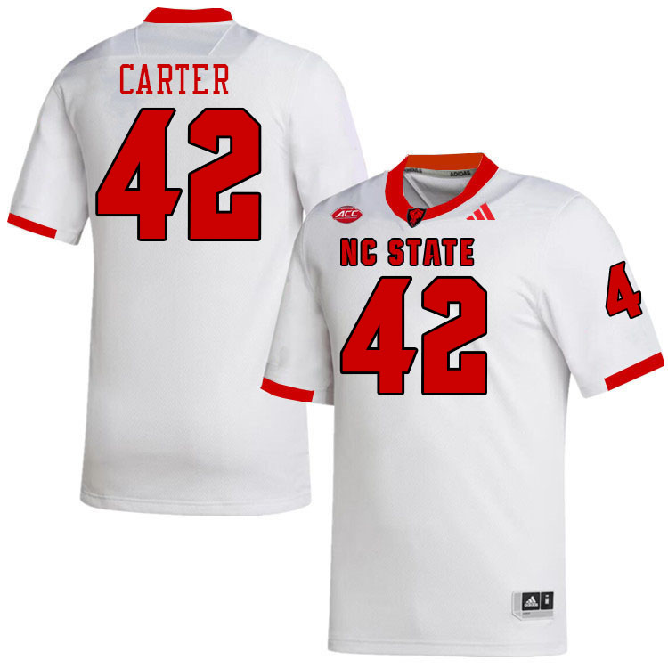 NC State Wolfpack #42 Kevon Carter College Football Jerseys Stitched-White